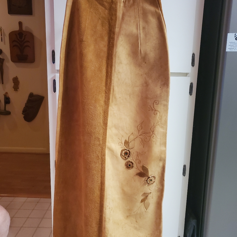 Vintage custom leather/suede skirt and matching cape